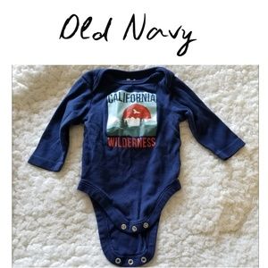 Old Navy, Size 3-6mos, Navy Graphic Onesie